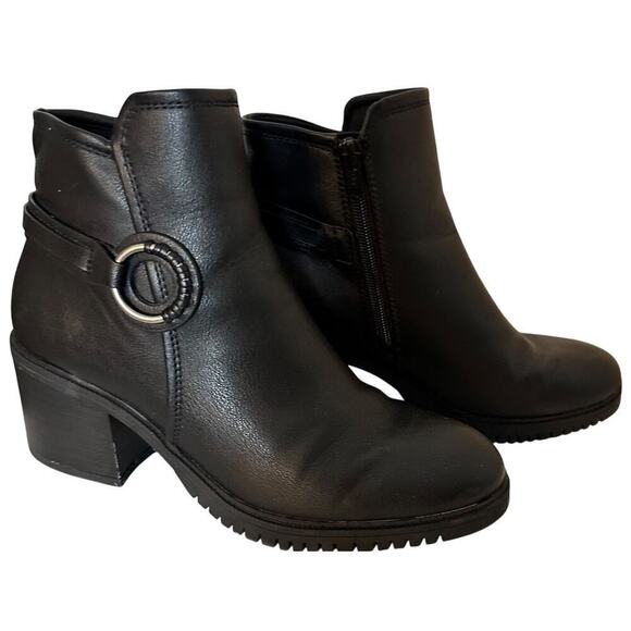 Baretraps Felicia Vegan Leather Chunky Heel Side Zip Black Ankle Boots Sz 8.5 M - Picture 10 of 16